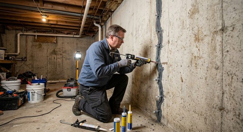 Basement Crack Repair in Hamden, CT