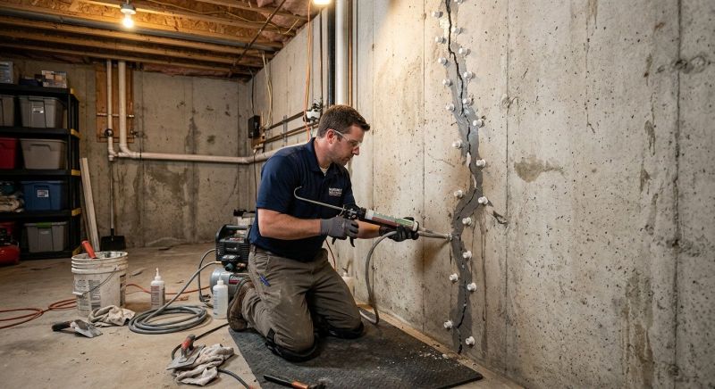 Basement Crack Repair in Hamden, CT