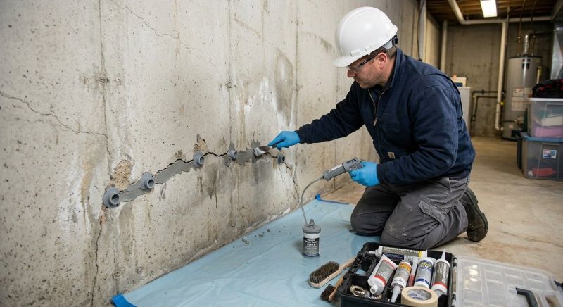Basement Crack Repair in Hamden, CT