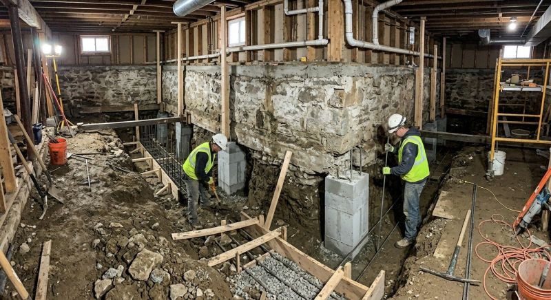 Basement Underpinning in Hamden, CT