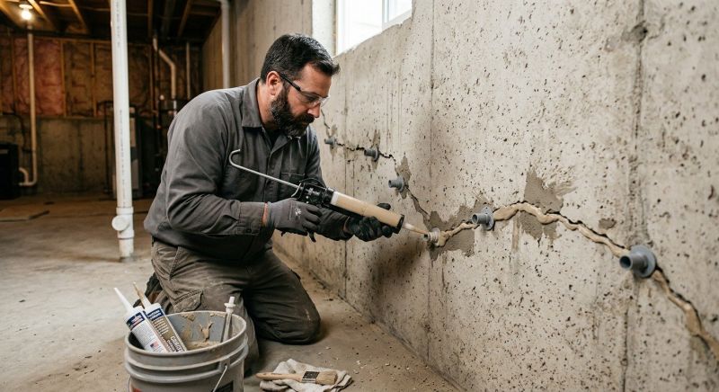 Cracked Foundation Repair in Sandy Hook, CT