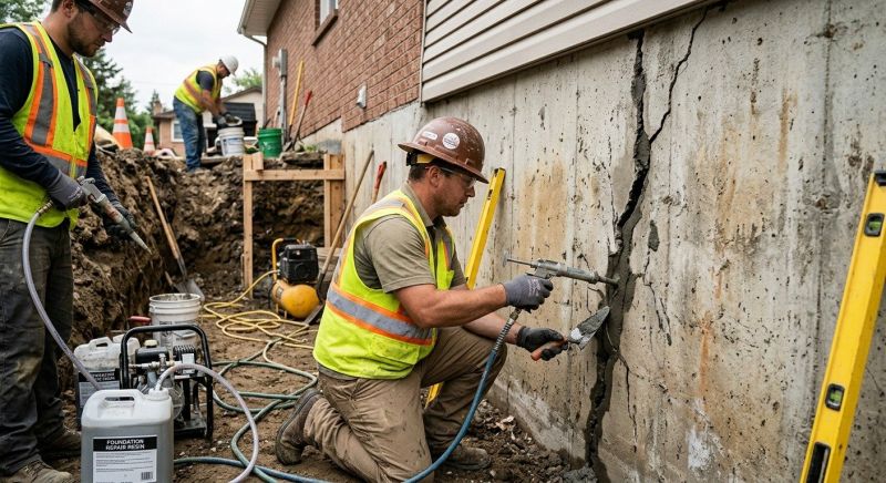 Cracked Foundation Repair in Southbury, CT