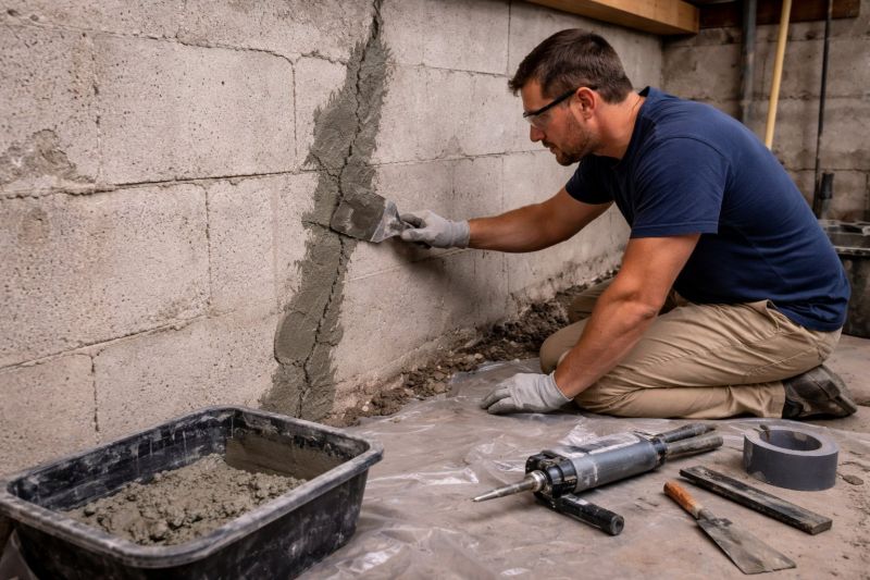 Foundation Crack Repair in East Berlin, CT