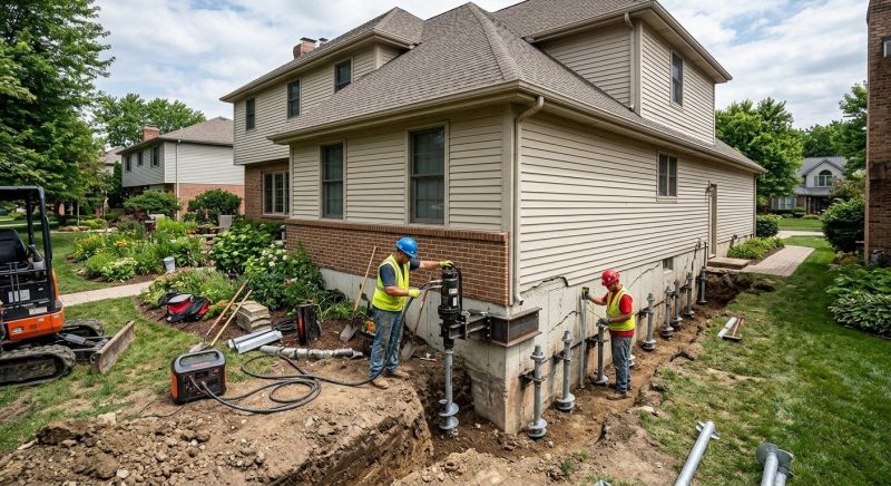 Helical Piers Installation in Hamden, CT
