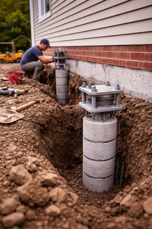 Helical Piers Installation in Hamden, CT