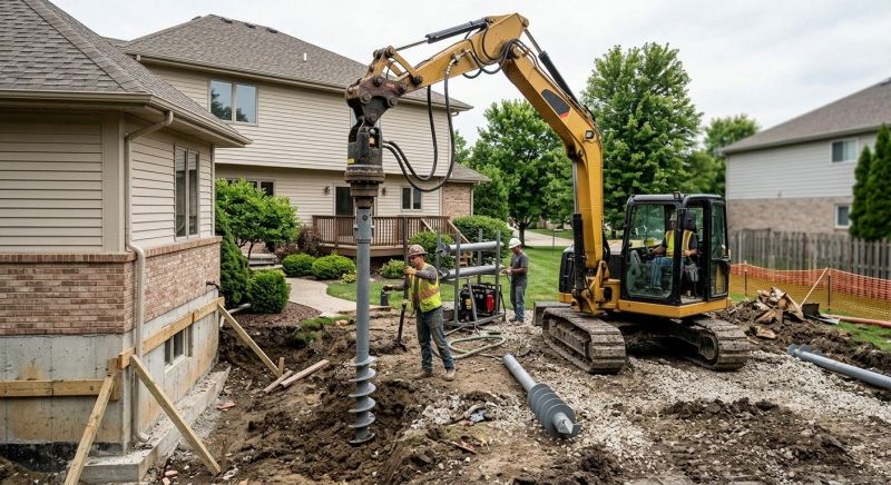 Helical Pile Installation in Hamden, CT
