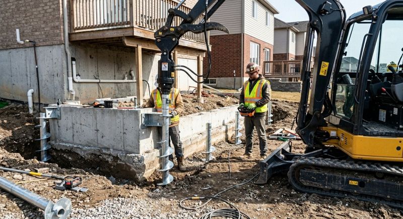 Helical Pile Installation in Hamden, CT