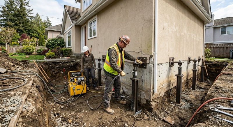 Sinking Foundation Repair in Naugatuck, CT